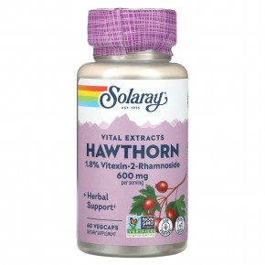 Solaray, Vital Extracts Hawthorn, 300 мг, 60 VEGCAPS в Москве - eco-herb.ru | фото