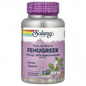 Solaray, Vital Extracts, пажитник, 90 капсул в растительной оболочке - описание | фото