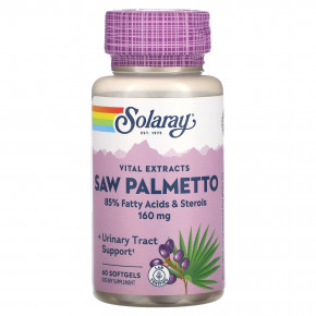 Solaray, Vital Extracts Saw Palmetto, 160 мг, 60 мягких таблеток в Москве - eco-herb.ru | фото