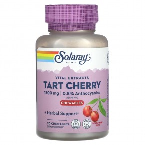 Solaray, Vital Extracts Tart Cherry, Natural Cherry, 500 mg, 90 Chewables в Москве - eco-herb.ru | фото