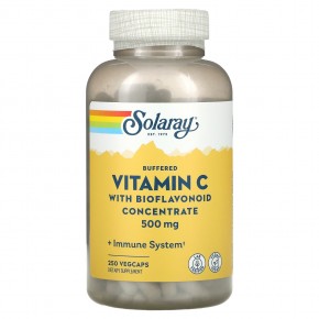 Solaray, Витамин C с концентратом биофлавоноидов, 500 мг, 250 капсул с оболочкой из ингредиентов растительного происхождения - описание