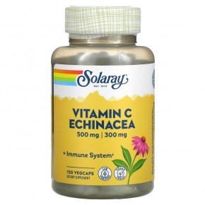 Solaray, витамин C с эхинацеей, 500 мг, 120 растительных капсул в Москве - eco-herb.ru | фото