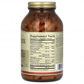 Solgar, B-Complex 100, витамины группы B, 250 растительных капсул в Москве - eco-herb.ru | фото