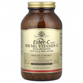 Solgar, Ester-C®, добавка с витамином C, 500 мг, 250 растительных капсул - описание | фото