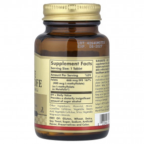 Solgar, фолат, 666 мкг DFE, 100 таблеток в Москве - eco-herb.ru | фото