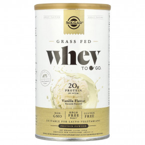 Solgar, Grass Fed Whey To Go®, протеиновый порошок, ваниль, 338 г (11,9 унции) в Москве - eco-herb.ru | фото