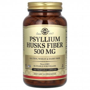 Solgar, клетчатка из шелухи семян подорожника, 200 вегетарианских капсул (500 мг в 1 капсуле) - описание | фото