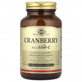 Solgar, клюква с добавлением Ester-C®, 60 вегетарианских капсул - описание | фото