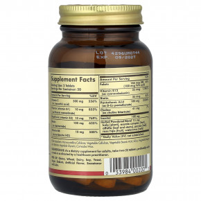 Solgar, комплекс витаминов группы B с витамином C, формула для снятия стресса, 100 таблеток в Москве - eco-herb.ru | фото