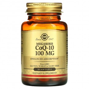 Solgar, Megasorb CoQ-10, мегасорб с коэнзимом Q-10, 100 мг, 90 капсул - описание