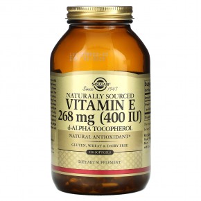 Solgar, Натуральный витамин E, 268 мг (400 МЕ), 250 мягких таблеток в Москве - eco-herb.ru | фото