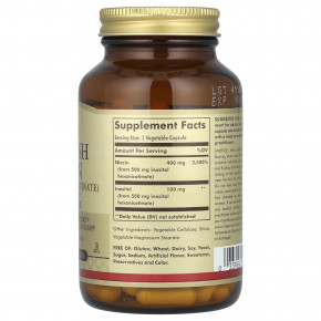 Solgar, ниацин, не вызывающий приливов, 500 мг, 100 растительных капсул в Москве - eco-herb.ru | изображение Solgar, ниацин, не вызывающий приливов, 500 мг, 100 растительных капсул в Москве - eco-herb.ru | фото