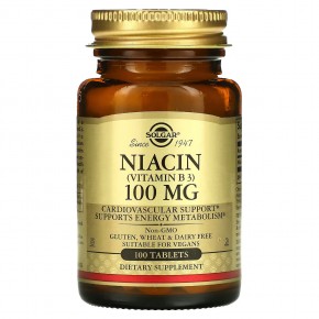 Solgar, Ниацин (витамин В3), 100 мг, 100 таблеток в Москве - eco-herb.ru | фото
