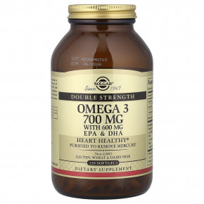 Solgar, омега-3, ЭПК и ДГК, 120 капсул - описание | фото