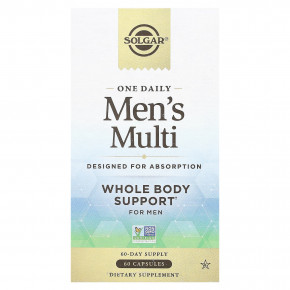 Solgar, One Daily Men's Multi, мультивитамины для мужчин, 60 капсул в Москве - eco-herb.ru | фото