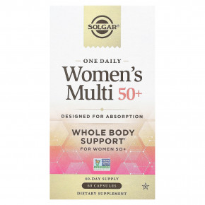 Solgar, One Daily Women's Multi, мультивитамины для женщин, старше 50 лет, 60 капсул в Москве - eco-herb.ru | фото