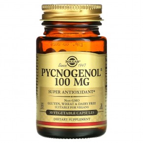 Solgar, Pycnogenol, 100 мг, 30 растительных капсул в Москве - eco-herb.ru | фото