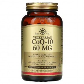 Solgar, Вегетарианский CoQ-10, 60 мг, 180 растительных капсул - описание