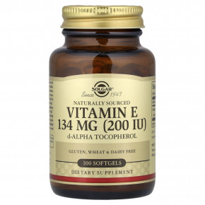 Solgar, витамин E, 134 мг (200 МЕ), 100 мягких таблеток (Товар снят с продажи) в Москве - eco-herb.ru | фото
