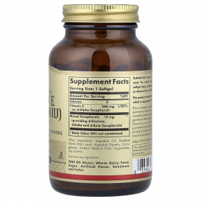 Solgar, витамин E, 268 мг (400 МЕ), 100 веганских капсул в Москве - eco-herb.ru | фото