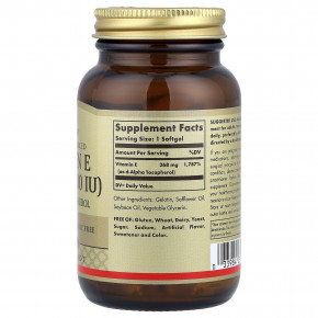 Solgar, витамин E, 268 мг (400 МЕ), 100 капсул в Москве - eco-herb.ru | фото