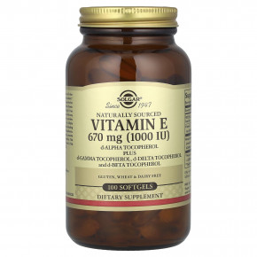 Solgar, витамин E, d-альфа-токоферол, d-гамма-токоферол, d-дельта-токоферол и d-бета-токоферол, 100 капсул - подробнее Solgar, витамин E, d-альфа-токоферол, d-гамма-токоферол, d-дельта-токоферол и d-бета-токоферол, 100 капсул - описание