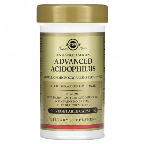 Solgar, улучшенный ацидофилус, 100 вегетарианских капсул (Товар снят с продажи) в Москве - eco-herb.ru | фото