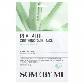 SOME BY MI, Real Aloe, успокаивающая маска для лица с алоэ, 1 шт., 20 г (0,70 унции) - описание | фото