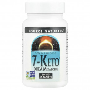 Source Naturals, 7-Keto®, метаболит ДГЭА, 50 мг, 60 таблеток - описание | фото