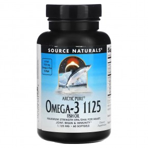 Source Naturals, Arctic Pure, Omega-3 Fish Oil, 1,125 mg, 60 Softgels в Москве - eco-herb.ru | фото