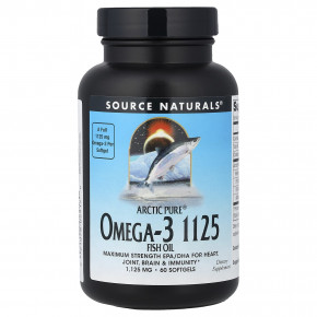 Source Naturals, Arctic Pure®, омега-3 рыбий жир, 1125 мг, 60 капсул - описание
