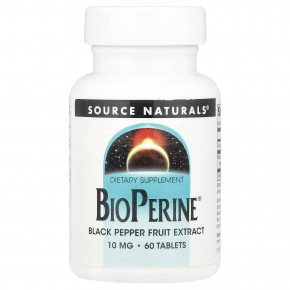 Source Naturals, BioPerine®, 10 мг, 60 таблеток - описание