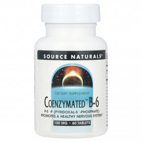 Source Naturals, Coenzymated™, витамин B6, 100 мг, 60 таблеток - подробнее Source Naturals, Coenzymated™, витамин B6, 100 мг, 60 таблеток - описание