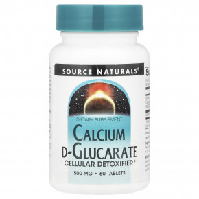 Source Naturals, D-глюкарат кальция, 1000 мг, 60 таблеток (500 мг в каждой таблетке) в Москве - eco-herb.ru | фото