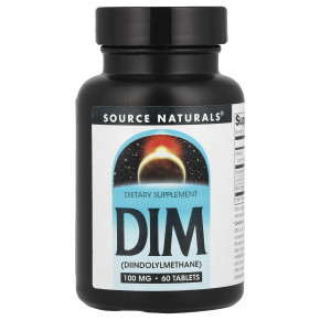 Source Naturals, DIM, 100 мг, 60 таблеток - описание