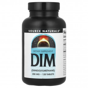 Source Naturals, DIM, 200 мг, 120 таблеток - описание | фото