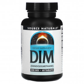 Source Naturals, DIM (дииндолинметан), 200 мг, 60 таблеток - описание