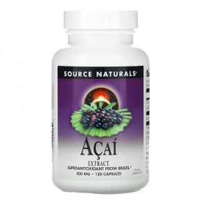 Source Naturals, экстракт асаи, 500 мг, 120 капсул - описание | фото