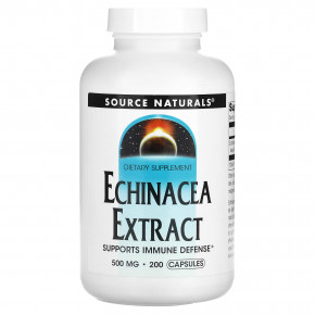 Source Naturals, Экстракт эхинацеи, 500 мг, 200 капсул - описание | фото