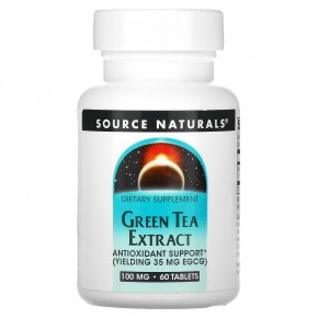 Source Naturals, Экстракт зеленого чая, 100 мг, 60 таблеток - описание
