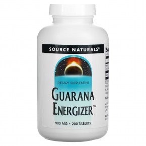 Source Naturals, Энергетик с гуараной, 900 мг, 200 таблеток - описание