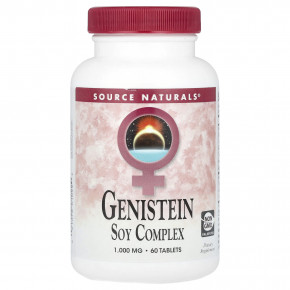 Source Naturals, Genistein Soy Complex, 2000 мг, 60 таблеток (1000 мг в каждой таблетке) - описание