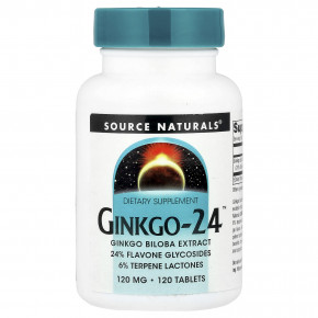 Source Naturals, Ginkgo-24™, 120 мг, 120 таблеток в Москве - eco-herb.ru | изображение Source Naturals, Ginkgo-24™, 120 мг, 120 таблеток в Москве - eco-herb.ru | фото