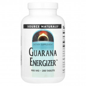 Source Naturals, Guarana Energizer™, 200 таблеток - описание | фото