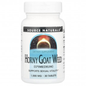 Source Naturals, Horny Goat Weed, 1000 мг, 30 таблеток - описание | фото