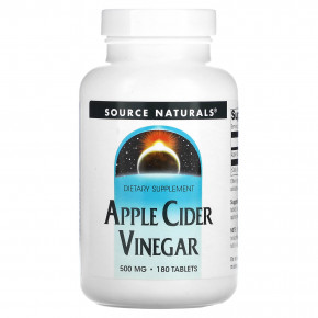 Source Naturals, яблочный уксус, 500 мг, 180 таблеток - описание