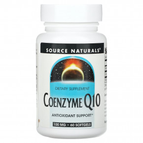 Source Naturals, коэнзим Q10, 100 мг, 60 мягких таблеток - описание