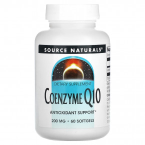 Source Naturals, коэнзим Q10, 200 мг, 60 мягких таблеток - описание | фото