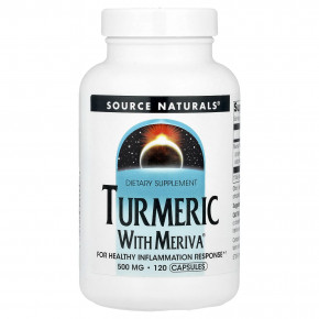 Source Naturals, куркума с Meriva®, 500 мг, 120 капсул - описание | фото