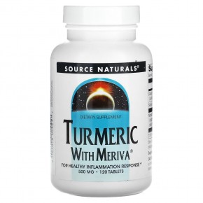 Source Naturals, куркума с Meriva, 500 мг, 120 таблеток - описание
